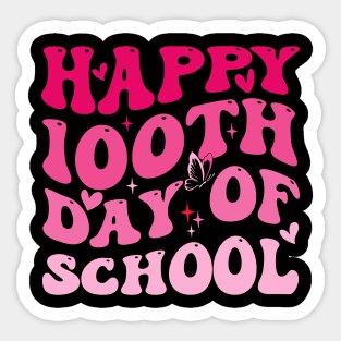 Happy 100th Day of School Groovy Cute Sticker